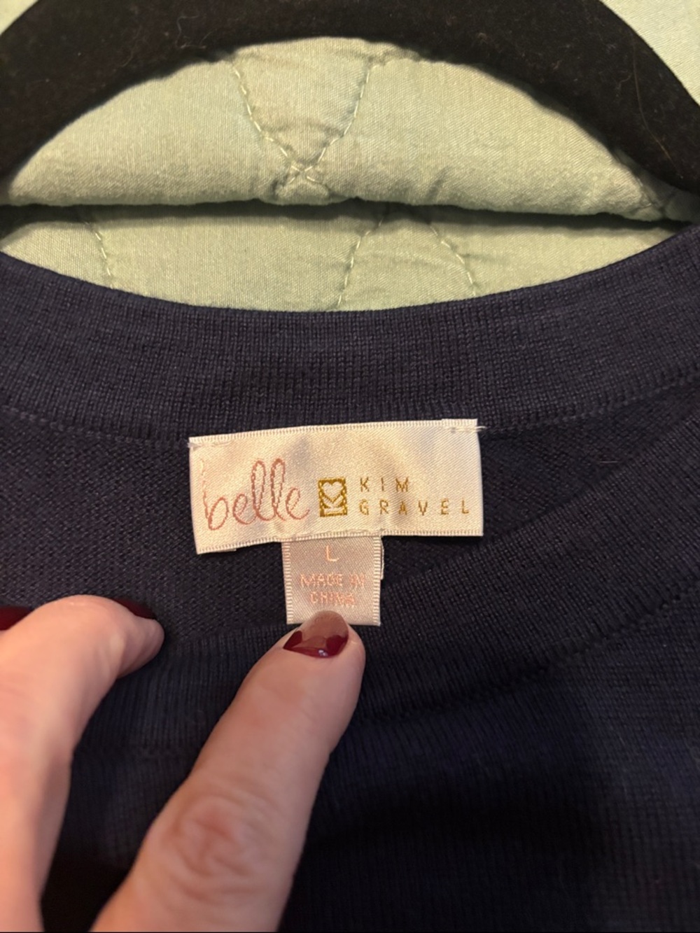 Belle by Kim Gravel Navy Lightweight Crewneck - Picture 2 of 2